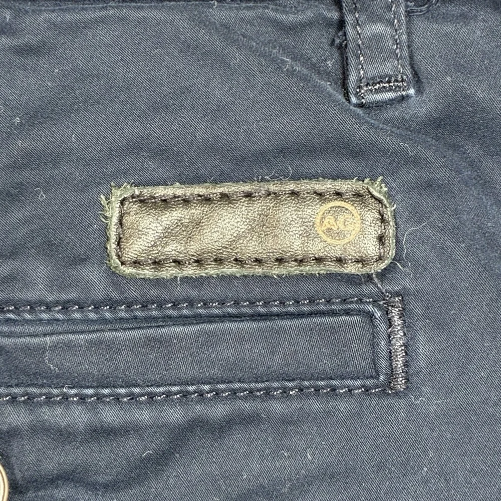 AG Adriano Goldschmied Wanderer Mens 31 Navy Blue Stretch Chino Casual Shorts